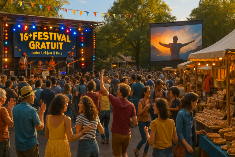 participez à la 16e édition de notre festival gratuit les 18 et 19 juillet 2025 ! profitez de concerts envoûtants, de projections de films captivants et de marchés animés dans une ambiance festive et conviviale. ne manquez pas cet événement incontournable de l'été !